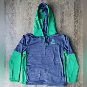 Notre Dame Fighting Irish Pullover 1/4 Zip Hoodie Youth L (16-18) Color block
